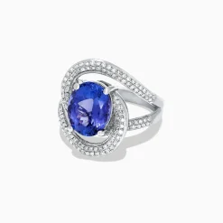 Effy Jewelry Nahla Siri 14K White Gold Tanzanite and Diamond Double Loop Ring, 4.31 TCW | Rings