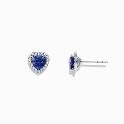 Effy Jewelry Nahla Siri 14K White Gold Tanzanite and Diamond Heart Earrings, 1.51 TCW | Earrings