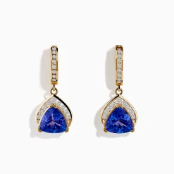 Effy Jewelry Nahla Siri 14K Yellow Gold Trillion Tanzanite and Diamond Earrings | Earrings