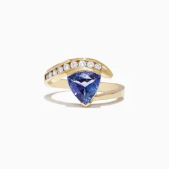 Effy Jewelry Nahla Siri 14K Yellow Gold Trillion Tanzanite and Diamond Ring, 1.88 TCW | Rings