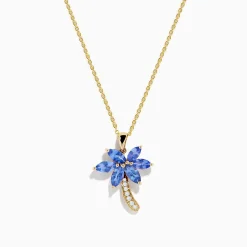 Effy Jewelry Nahla Siri 14K Yellow Gold Tanzanite and Diamond Palm Tree Pendant | Necklaces & Pendants