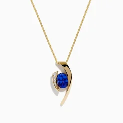 Effy Jewelry Nahla Siri 14K Yellow Gold Floating Tanzanite and Diamond Pendant | Necklaces & Pendants