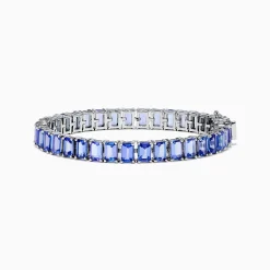 Effy Jewelry Nahla Siri Sterling Silver Emerald Cut Tanzanite Tennis Bracelet | Bracelets
