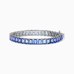 Effy Jewelry Nahla Siri Sterling Silver Emerald Cut Tanzanite Tennis Bracelet | Bracelets