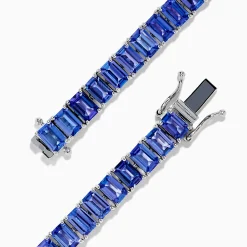 Effy Jewelry Nahla Siri Sterling Silver Emerald Cut Tanzanite Tennis Bracelet | Bracelets