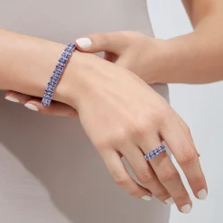 Effy Jewelry Nahla Siri Sterling Silver Tanzanite Tennis Bracelet, 19.80 TCW | Bracelets