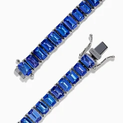 Effy Jewelry Nahla Siri Sterling Silver Emerald Cut Tanzanite Tennis Bracelet | Bracelets