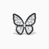 Effy Jewelry Nature 14K White Gold Black and White Diamond Butterfly Ring | Rings