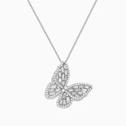 Effy Jewelry Nature 14K White Gold Diamond Butterfly Pendant | Necklaces & Pendants