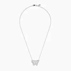 Effy Jewelry Nature 14K White Gold Diamond and Enamel Butterfly Pendant | Necklaces & Pendants