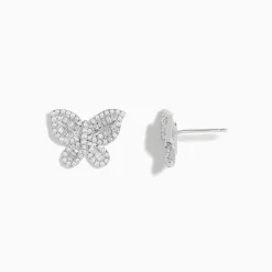 BH Multi Nature 14K White Gold Diamond Butterfly Earrings | Earrings