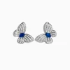 Effy Jewelry Nature 14K White Gold Sapphire and Diamond Butterfly Earrings | Earrings