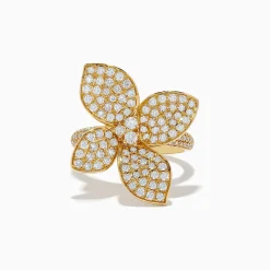 Effy Jewelry Nature 14k Yellow Gold Diamond Flower Ring 1.77 TCW | Rings