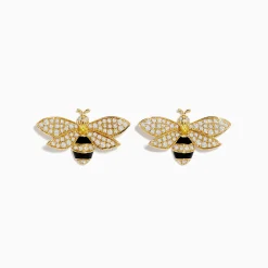 BH Multi Nature 14K Yellow Gold Diamond and Yellow Sapphire Bee Earrings | Earrings