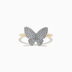 Effy Jewelry Nature 14K Yellow Gold Diamond Butterfly Ring | Rings