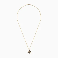 Effy Jewelry Nature 14K Yellow Gold Espresso Brown and White Diamond Butterfly Pendant | Necklaces & Pendants
