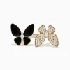 BH Multi Nature 14K Yellow Gold Onyx and Diamond Butterfly Ring, 1.86 tcw | Rings