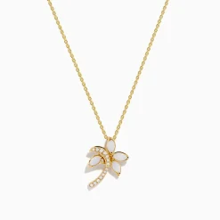 Effy Jewelry Nature 14K Yellow Gold Opal and Diamond Palm Tree Pendant | Necklaces & Pendants