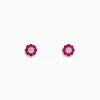 BH Multi Nature 14K Yellow Gold Ruby and Diamond Flower Earrings, 0.50 TCW | Earrings