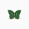 Effy Jewelry Nature 14K Yellow Gold Tsavorite and Diamond Butterfly Ring | Rings