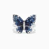 Effy Jewelry Nature Sterling Silver Blue Sapphire Splash Butterfly Ring, 1.70 TCW | Rings