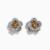 BH Multi Nature Sterling Silver u0026 18K Gold Diamond Flower Earrings, 0.04 TCW | Earrings