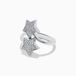 Effy Jewelry Novelty 925 Sterling Silver and Diamond Star Ring | Rings