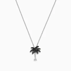 Effy Jewelry Novelty 14K Gold Black and White Diamond Palm Tree Pendant, 0.27 TCW | Necklaces & Pendants