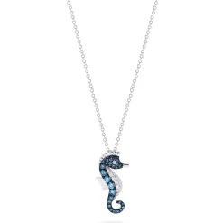 Effy Jewelry Novelty 14K Gold Blue u0026 White Diamond Seahorse Pendant, 0.62 TCW | Necklaces & Pendants