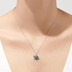 Effy Jewelry Novelty 14K Gold Blue u0026 White Diamond Turtle Pendant, 0.70 TCW | Necklaces & Pendants