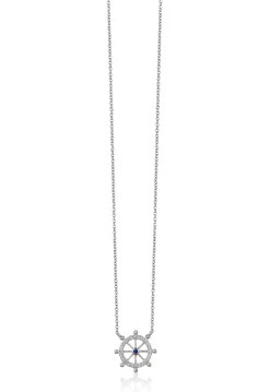 Effy Jewelry Novelty 14K Gold Sapphire and Diamond Ship's Wheel Pendant, 0.09 TCW | Necklaces & Pendants