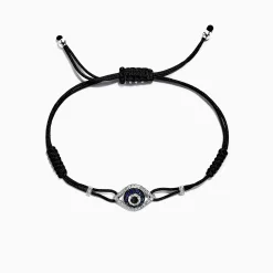 Effy Jewelry Novelty 14K Gold Sapphire u0026 Diamond Evil Eye String Bracelet, 0.56 TW | Bracelets
