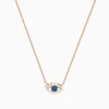 BH Multi Novelty 14K Rose Gold Blue Sapphire and Diamond Evil Eye Pendant | Necklaces & Pendants