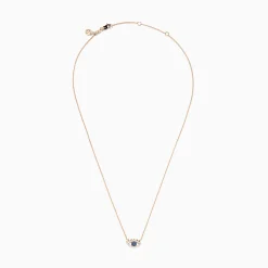 BH Multi Novelty 14K Rose Gold Blue Sapphire and Diamond Evil Eye Pendant | Necklaces & Pendants