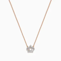 Effy Jewelry Novelty 14K Rose Gold Diamond Crown Necklace | Necklaces & Pendants