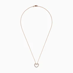 Effy Jewelry Novelty 14K Rose Gold Diamond Heart Pendant | Necklaces & Pendants
