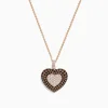 Effy Jewelry Novelty 14K Rose Gold Espresso and Diamond Heart Pendant | Necklaces & Pendants