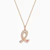 Effy Jewelry Novelty 14K Rose Gold Pink Sapphire u0026 Diamond Pink Ribbon Pendant | Necklaces & Pendants