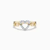 Effy Jewelry Novelty 14K Two Tone Gold Diamond Heart Ring | Rings