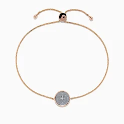 Effy Jewelry Novelty 14K Two-Tone Gold Diamond Compass Bracelet | Bracelets