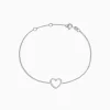 Effy Jewelry Novelty 14K White Gold Diamond Heart Bracelet, 0.10 TCW | Bracelets