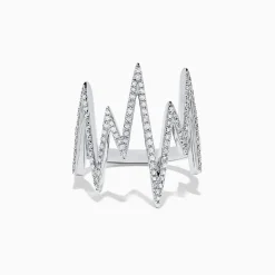 Effy Jewelry Novelty 14K White Gold Diamond Zig Zag Ring, 0.38 TCW | Rings