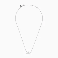 Effy Jewelry Novelty 14K White Gold Diamond 'Mom' Necklace | Necklaces & Pendants