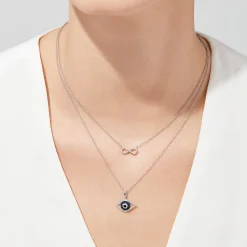 Effy Jewelry Novelty 14K White Gold Diamond Infinity Necklace, 0.09 TCW | Necklaces & Pendants