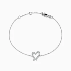 Effy Jewelry Novelty 14K White Gold Heart Bracelet | Bracelets