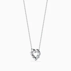 Effy Jewelry Novelty 14K White Gold Multi Shape Diamond Heart Necklace | Necklaces & Pendants