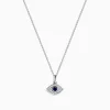 Effy Jewelry Novelty 14K White Gold Sapphire and Diamond Evil Eye Pendant | Necklaces & Pendants