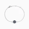Effy Jewelry Novelty 14K White Gold Sapphire u0026 Diamond Evil Eye Bracelet, 0.43 TCW | Bracelets