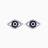 BH Multi Novelty 14K White Gold Sapphire u0026 Diamond Evil Eye Earrings, 0.57 TCW | Earrings