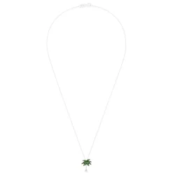 Effy Jewelry Novelty 14K White Gold Tsavorite u0026 Diamond Palm Tree Pendant, 0.29 TCW | Necklaces & Pendants